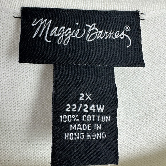 Maggie‎ Barnes Shirt & Cardigan Sweater Set Sz 2X (22/24W) Cotton Argyle Preppy - Picture 2 of 15